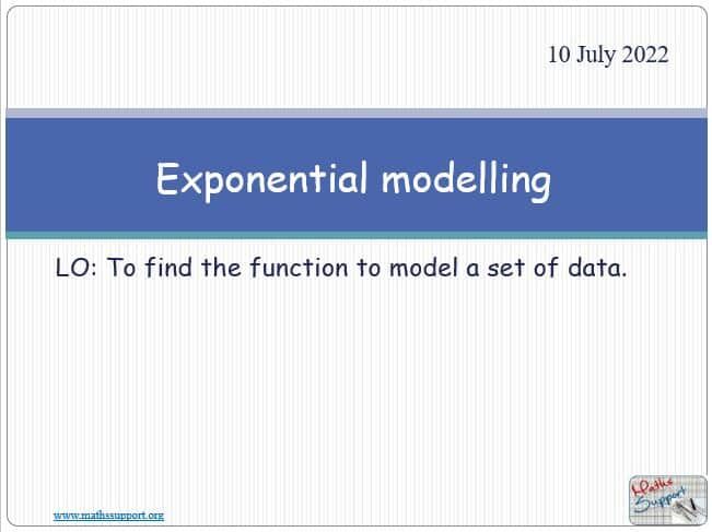 Maths IGCSE E3.25.2 Exponential modelling
